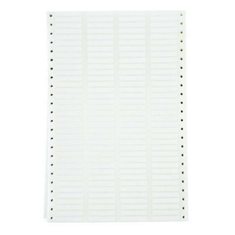 DATAB Coated Cloth Label with Permanent Adhesive for Dot Matrix Printers, White, 0.25 x 1.5", 10,000 per Package